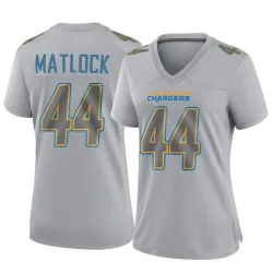 Women's Scott Matlock Los Angeles Chargers No.44 Game Atmosphere Fashion Jersey - Gray
