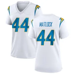 Women's Scott Matlock Los Angeles Chargers No.44 Game Jersey - White