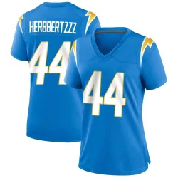 Women's Scott Matlock Los Angeles Chargers No.44 Game Powder Alternate Jersey - Blue