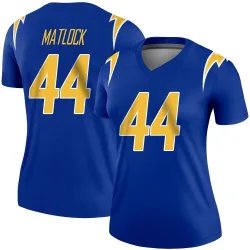 Women's Scott Matlock Los Angeles Chargers No.44 Legend 2nd Alternate Jersey - Royal