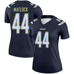 Women's Scott Matlock Los Angeles Chargers No.44 Legend Jersey - Navy