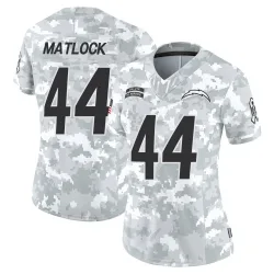 Women's Scott Matlock Los Angeles Chargers No.44 Limited 2024 Salute to Service Jersey - Arctic Camo