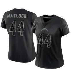 Women's Scott Matlock Los Angeles Chargers No.44 Limited Reflective Jersey - Black