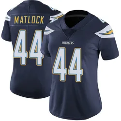 Women's Scott Matlock Los Angeles Chargers No.44 Limited Team Color Vapor Untouchable Jersey - Navy