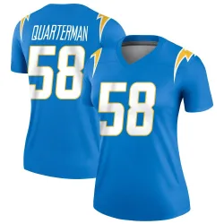 Women's Shaq Quarterman Los Angeles Chargers No.58 Legend Powder Jersey - Blue