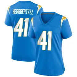 Women's Stevo Klotz Los Angeles Chargers No.41 Game Powder Alternate Jersey - Blue