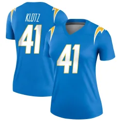 Women's Stevo Klotz Los Angeles Chargers No.41 Legend Powder Jersey - Blue