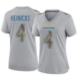 Women's Taylor Heinicke Los Angeles Chargers No.4 Game Atmosphere Fashion Jersey - Gray