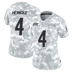 Women's Taylor Heinicke Los Angeles Chargers No.4 Limited 2024 Salute to Service Jersey - Arctic Camo