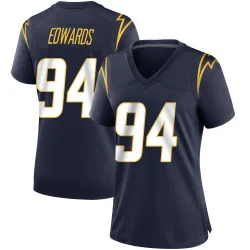 Women's TeRah Edwards Los Angeles Chargers No.94 Game Team Color Jersey - Navy