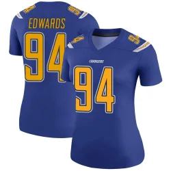 Women's TeRah Edwards Los Angeles Chargers No.94 Legend Color Rush Jersey - Royal