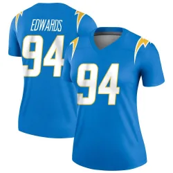 Women's TeRah Edwards Los Angeles Chargers No.94 Legend Powder Jersey - Blue