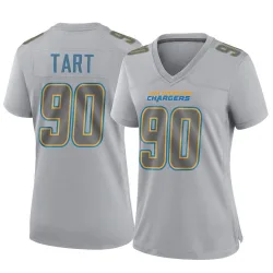 Women's Teair Tart Los Angeles Chargers No.90 Game Atmosphere Fashion Jersey - Gray