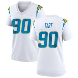 Women's Teair Tart Los Angeles Chargers No.90 Game Jersey - White
