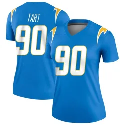 Women's Teair Tart Los Angeles Chargers No.90 Legend Powder Jersey - Blue