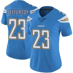 Women's Tony Jefferson Los Angeles Chargers No.23 Limited Powder Vapor Untouchable Alternate Jersey - Blue