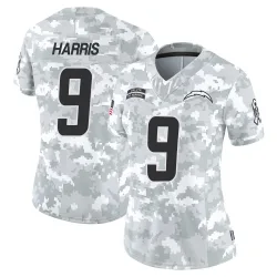 Women's Tre Harris Los Angeles Chargers No.9 Limited 2024 Salute to Service Jersey - Arctic Camo