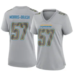 Women's Tre'Mon Morris-Brash Los Angeles Chargers No.57 Game Atmosphere Fashion Jersey - Gray