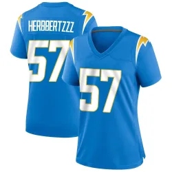 Women's Tre'Mon Morris-Brash Los Angeles Chargers No.57 Game Powder Alternate Jersey - Blue