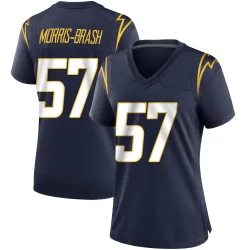 Women's Tre'Mon Morris-Brash Los Angeles Chargers No.57 Game Team Color Jersey - Navy