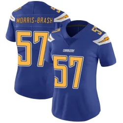 Women's Tre'Mon Morris-Brash Los Angeles Chargers No.57 Limited Color Rush Vapor Untouchable Jersey - Royal