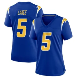 Women's Trey Lance Los Angeles Chargers No.5 Game 2nd Alternate Jersey - Royal