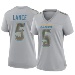 Women's Trey Lance Los Angeles Chargers No.5 Game Atmosphere Fashion Jersey - Gray