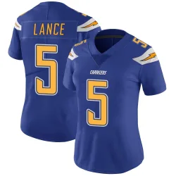 Women's Trey Lance Los Angeles Chargers No.5 Limited Color Rush Vapor Untouchable Jersey - Royal