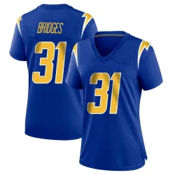 Women's Trikweze Bridges Los Angeles Chargers No.31 Game 2nd Alternate Jersey - Royal