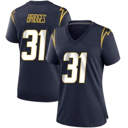 Women's Trikweze Bridges Los Angeles Chargers No.31 Game Team Color Jersey - Navy