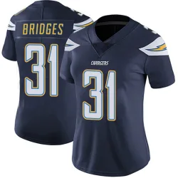 Women's Trikweze Bridges Los Angeles Chargers No.31 Limited Team Color Vapor Untouchable Jersey - Navy