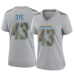 Women's Troy Dye Los Angeles Chargers No.43 Game Atmosphere Fashion Jersey - Gray