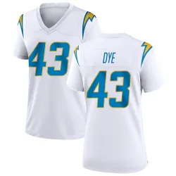 Women's Troy Dye Los Angeles Chargers No.43 Game Jersey - White