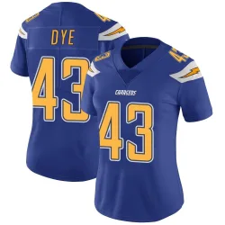 Women's Troy Dye Los Angeles Chargers No.43 Limited Color Rush Vapor Untouchable Jersey - Royal