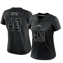 Women's Troy Dye Los Angeles Chargers No.43 Limited Reflective Jersey - Black