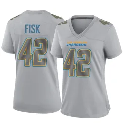 Women's Tucker Fisk Los Angeles Chargers No.42 Game Atmosphere Fashion Jersey - Gray