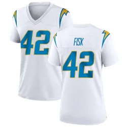 Women's Tucker Fisk Los Angeles Chargers No.42 Game Jersey - White