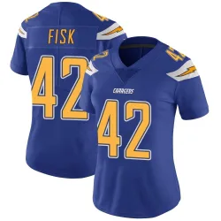 Women's Tucker Fisk Los Angeles Chargers No.42 Limited Color Rush Vapor Untouchable Jersey - Royal