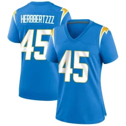Women's Tuli Tuipulotu Los Angeles Chargers No.45 Game Powder Alternate Jersey - Blue