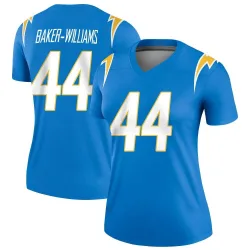 Women's Tyler Baker-Williams Los Angeles Chargers No.44 Legend Powder Jersey - Blue