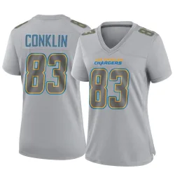 Women's Tyler Conklin Los Angeles Chargers No.83 Game Atmosphere Fashion Jersey - Gray