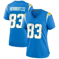 Women's Tyler Conklin Los Angeles Chargers No.83 Game Powder Alternate Jersey - Blue