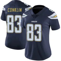Women's Tyler Conklin Los Angeles Chargers No.83 Limited Team Color Vapor Untouchable Jersey - Navy