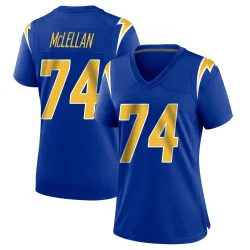 Women's Tyler McLellan Los Angeles Chargers No.74 Game 2nd Alternate Jersey - Royal