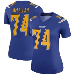Women's Tyler McLellan Los Angeles Chargers No.74 Legend Color Rush Jersey - Royal