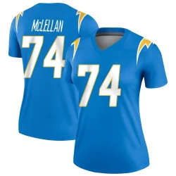 Women's Tyler McLellan Los Angeles Chargers No.74 Legend Powder Jersey - Blue