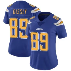 Women's Will Dissly Los Angeles Chargers No.89 Limited Color Rush Vapor Untouchable Jersey - Royal