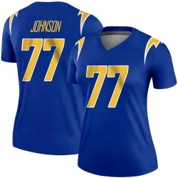 Women's Zion Johnson Los Angeles Chargers No.77 Legend 2nd Alternate Jersey - Royal