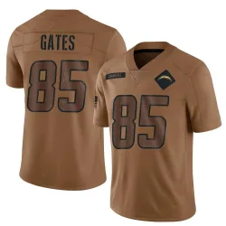 Youth Antonio Gates Los Angeles Chargers No.85 Limited 2023 Salute To Service Jersey - Brown