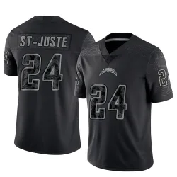 Youth Benjamin St-Juste Los Angeles Chargers No.24 Limited Reflective Jersey - Black